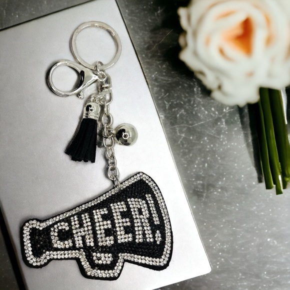Rhythms of Grace Creative Accessories - Brand New Sparkly "CHEER" Key Chain - Perfect for Cheerleaders! Bag Charm